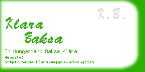klara baksa business card