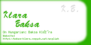 klara baksa business card